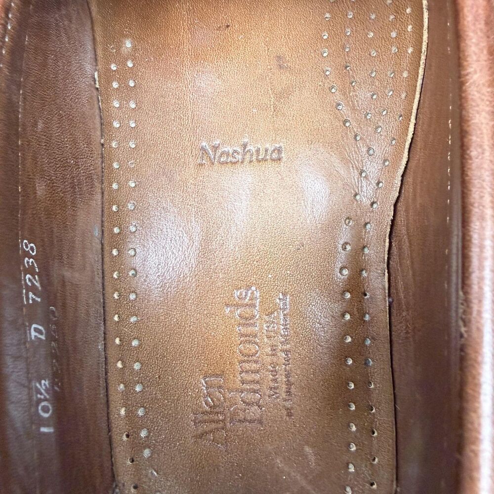 Allen Edmonds Nashua Shoes Mens Size 10.5 D Brown Black Leather Tassel Loafers - Picture 6 of 10